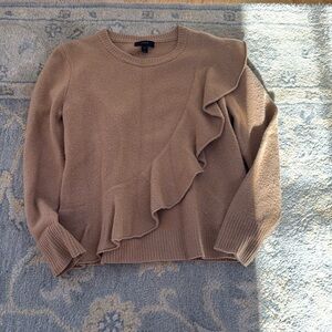 Jcrew Camel Ruffle Sweater, size small